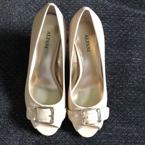 Alfani buckle peep toe heels